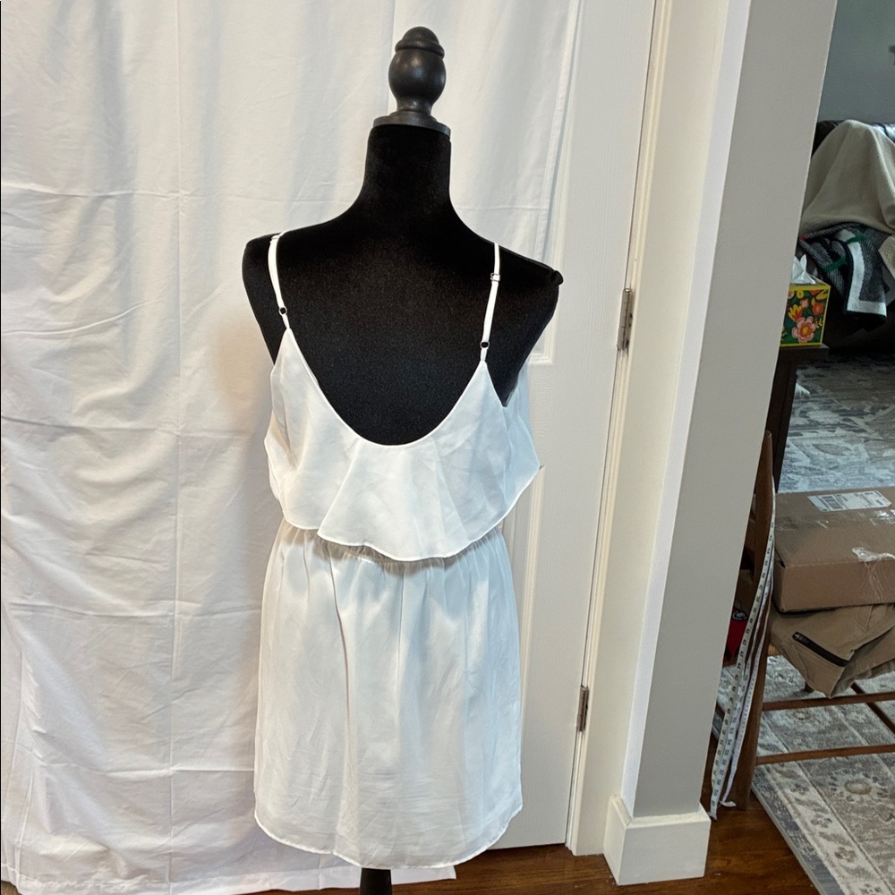 Bcbgeneration White Spaghetti Strap Ruffle Dress - image 3